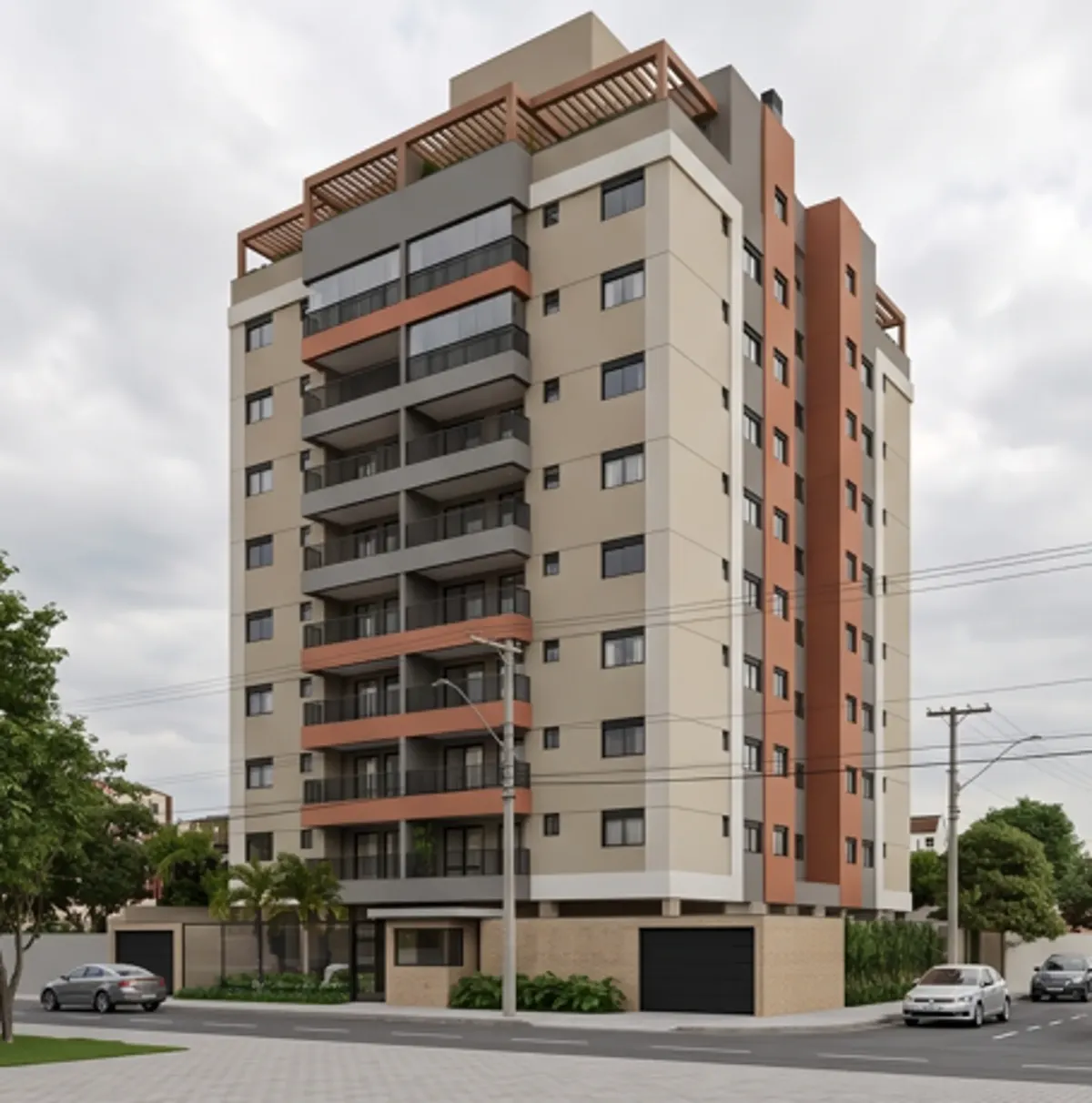 Edifício residencial de 8 pavimentos com cobertura